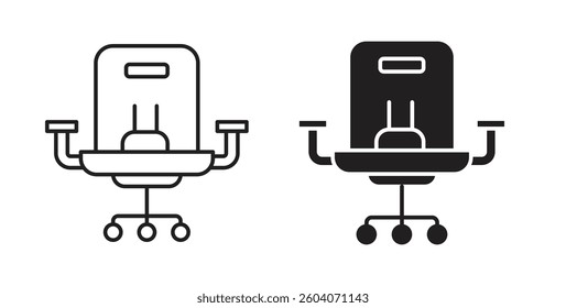 Gaming chair icons. thin line vector icons