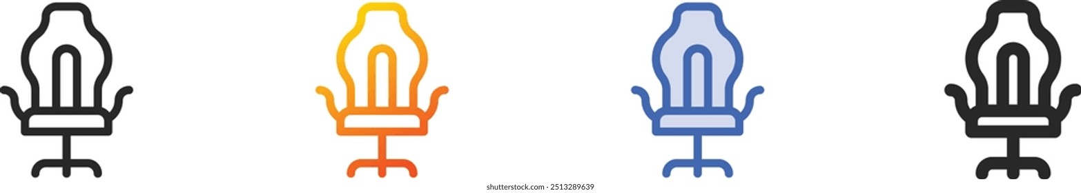 gaming chair icon.Thin Linear, Gradient, Blue Stroke and bold Style Design Isolated On White Background
