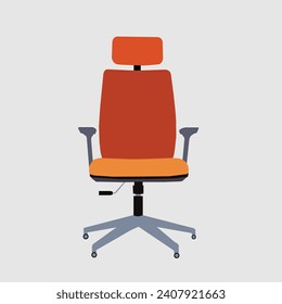 Gaming chair or office chair from various points of view. Ergonomic chair in front view, rear view, side view. Furniture icon for Interior design.