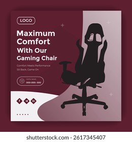 Gaming chair sale and social media instagram post template