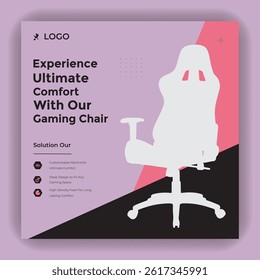 Gaming chair sale and social media instagram post template