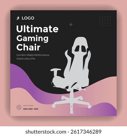 Gaming chair sale and social media instagram post template
