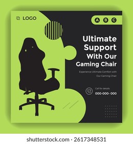 Gaming chair sale and social media instagram post template
