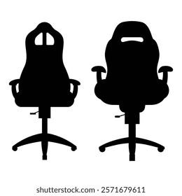 Gaming Chair Silhouette Against a white Background