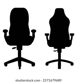 Gaming Chair Silhouette Against a white Background