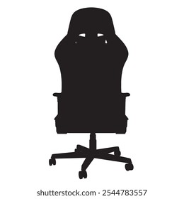 Gaming chair silhouette. Esports equipment. Armchair. Vector isolated illustrations. Back view