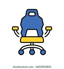 Gaming chair vector filled outline icon. EPS 10 file