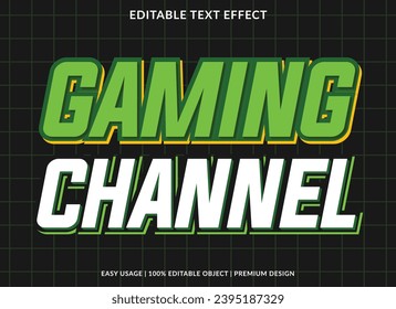 gaming channel editable text effect template use for business logo and brand