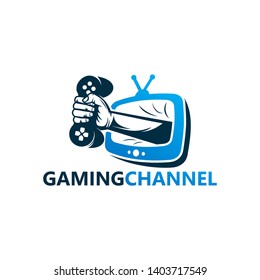 Gaming Channel Logo Template Design Vector, Emblem, Design Concept, Creative Symbol, Icon