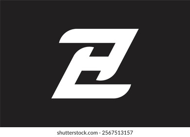 gaming clan letter, HZ monogram initials letter logo concept. ZH icon design. HZ elegant and Professional letter icon design on black background, H ZH HZ 