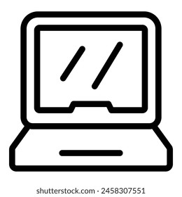 Gaming computer icon outline vector. Videogame laptop. Gamer modern equipment