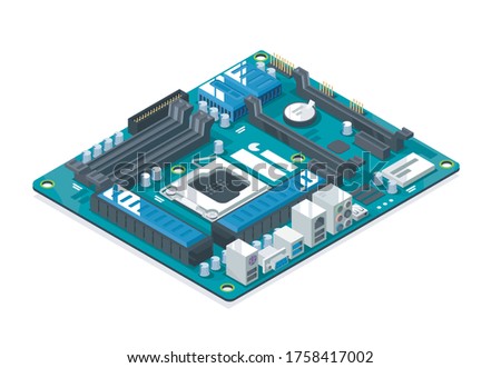 gaming computer main board isometric