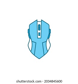 Gaming computer mouse color line icon. Input device. Effective in computer games. Pictogram for web page, mobile app, promo. Editable stroke.