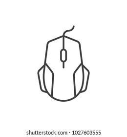 Gaming computer mouse line icon.