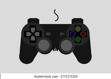Concepto de juegos. Ilustración vectorial plana con joystick. Juegos en línea. Consola de videojuegos. Gamepad