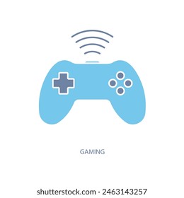 icono de línea de concepto de juego. Ilustración simple del elemento. diseño del símbolo del esquema del concepto del juego.
