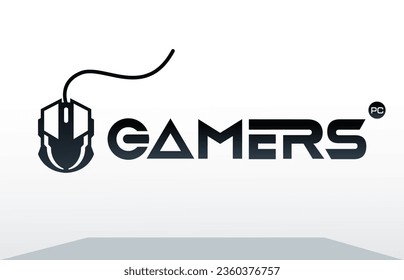 Gaming console controller with Gamers written in style. For pc gamers and online streamers. Best to print on t shirts, mouse pad, etc. Gaming logo with a controller.