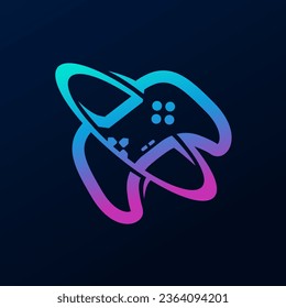 gaming console controller for gaming logo. Best for e sports players to use as team symbol with beautiful colors. PNG abstract joystick design.