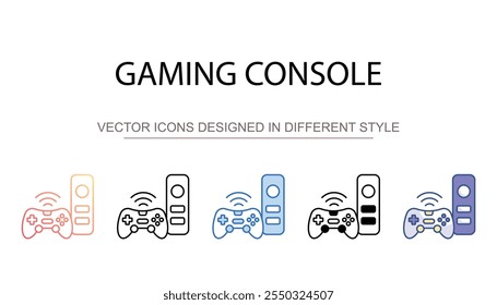 Gaming Console icon design with white background stock illustration