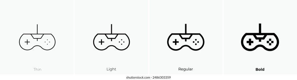 gaming console icon. Thin, Light Regular And Bold style design isolated on white background