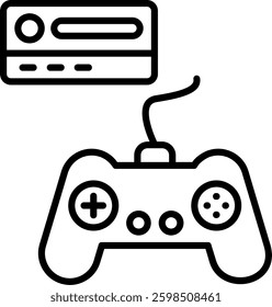 Gaming Console Line Vector Icon Design