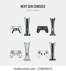 Gaming Console Next Gen Vector Icon Controller