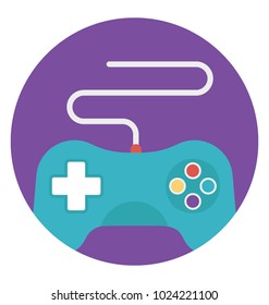 A gaming console symbolizing video game or online game flat vector icon 