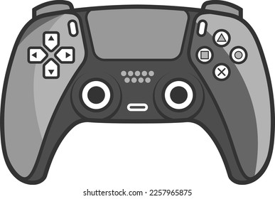 Game joystick ps5 in vector. Gamepad for the console Playstation 5 in  vector. vector de Stock