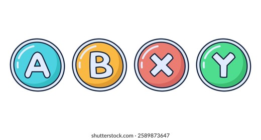 Gaming Controller Buttons Icon Set