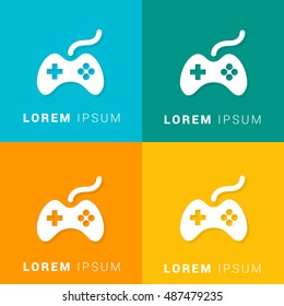 Gaming Controller Four Color Material Designed Icon / Logo