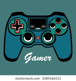 Gaming Controller with Gamer Graphic Vector