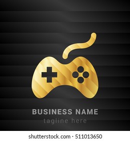 Gaming Controller Gold and Black silk fashion premium icon / Logo