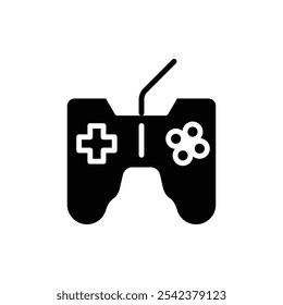 Icono de controlador de juegos Vector de contorno en blanco y negro