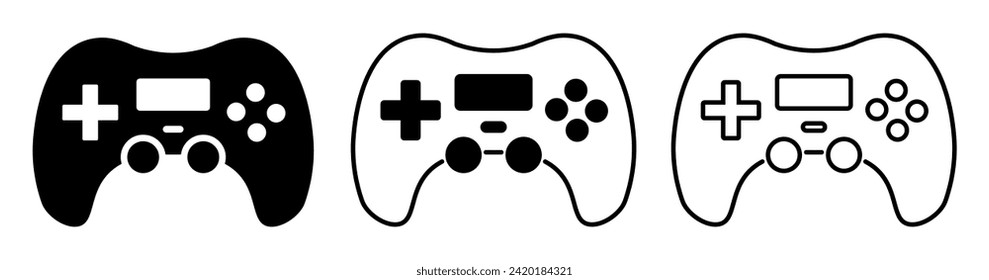 Colección de iconos del controlador de juegos. Símbolo Joystick Set.Retro Game.Gamepad Icon For Gaming.
