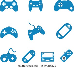 Gaming Controller-Symbolsammlung. Joystick-Symbolsatz. Gamepad-Symbol für Spiele.