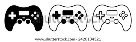 Gaming Controller Icon Collection. Joystick Symbol Set.Retro Game.Gamepad Icon For Gaming.
