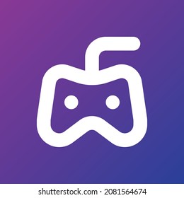 Gaming controller icon outline purple gradient background