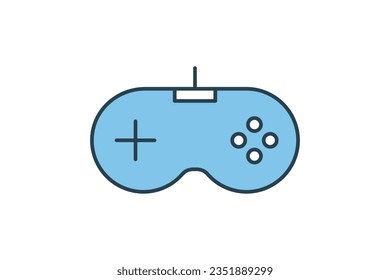 Gaming Controller Icon. Icon related to multimedia and entertainment. suitable for web site design, app, user interfaces. Flat line icon style. Simple vector design editable