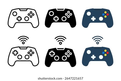 Conjunto de ícones do controlador de jogos. para conceito móvel e web design em fundo branco. ilustração vetorial