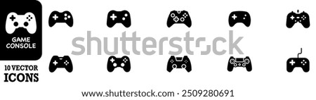 Gaming controller icon set. Silhouette style. Game console. Joystick icon collections. Gamepad icon set. Video game controller, joystick, console icon. Vector Illustration. Vector Graphic. EPS 10