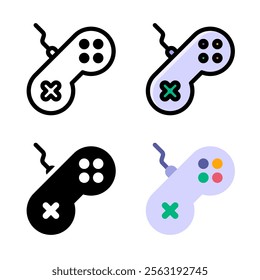 Gaming controller icon set. Suitable for gaming app ui ux element. Game joystick icon.