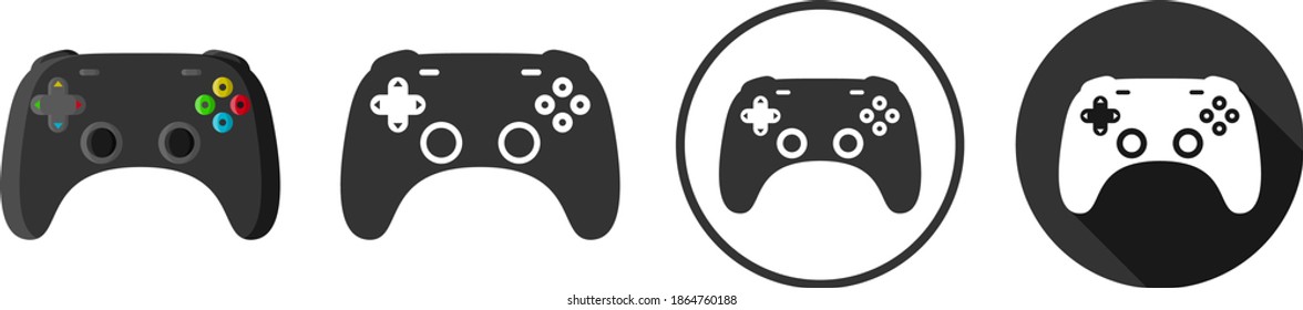 Gaming controller icon symbol set illustration isolated