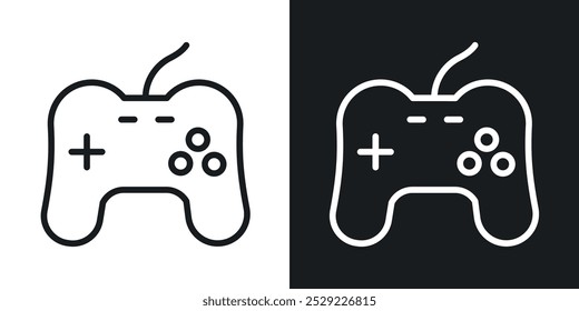 Gaming controller icon in Thin line black color. flat simple vector symbols illustration.