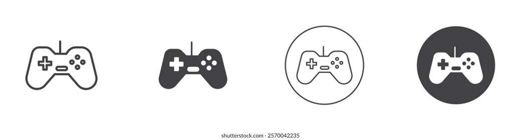 Gaming controller icon Thin line art isolated