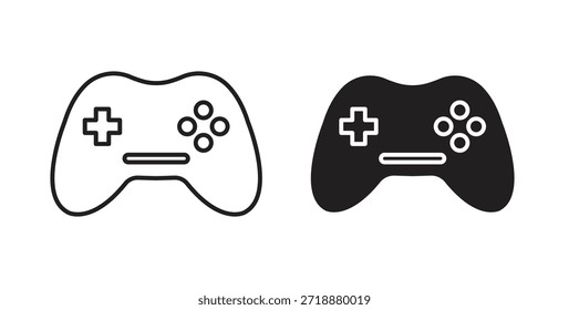 Gaming controller icons set isolated on white background flat vector illustration.