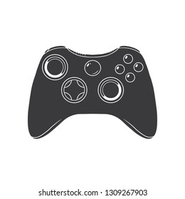 Gaming controller illustration. Retro Gaming controller line drawing