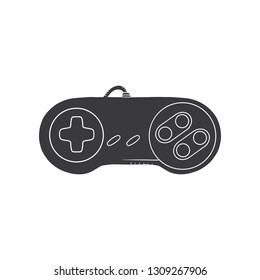 Gaming controller illustration. Retro Gaming controller line drawing