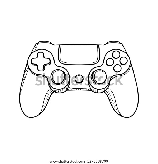 Gaming Controller Illustration Retro Gaming Controller Stock Vector ...