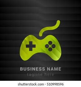 Gaming Controller Lime Green and Black silk fashion premium icon / Logo