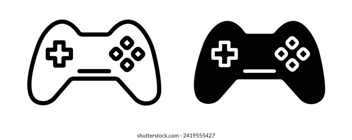 Gaming Controller Line Icon. Entertainment Remote Icon in Black and White Color.